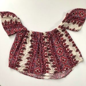 Billabong Off Shoulder Crop Top SZ S